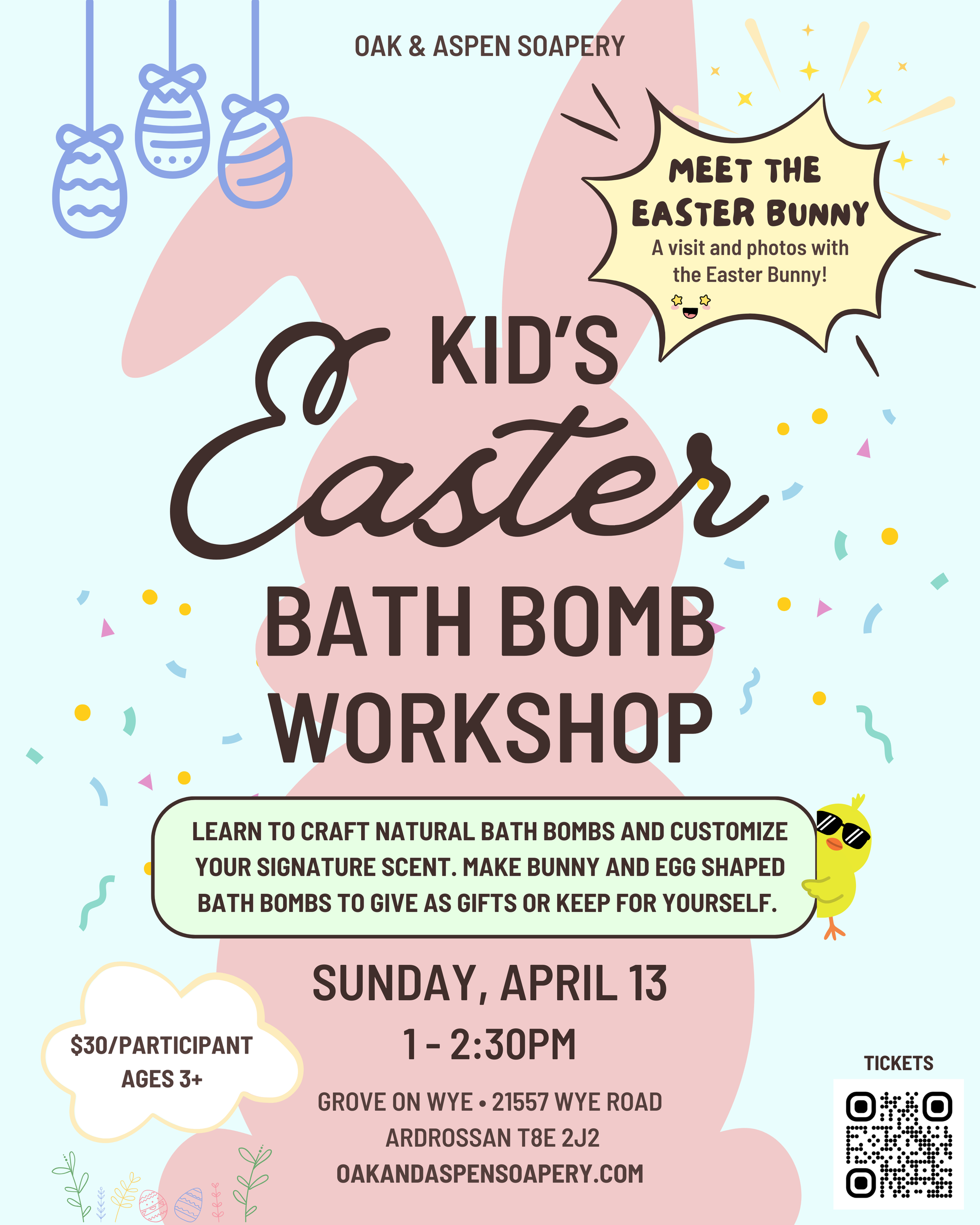 Kid’s Easter "Bunny and Egg" Bath Bombs Workshop (ages 3+)