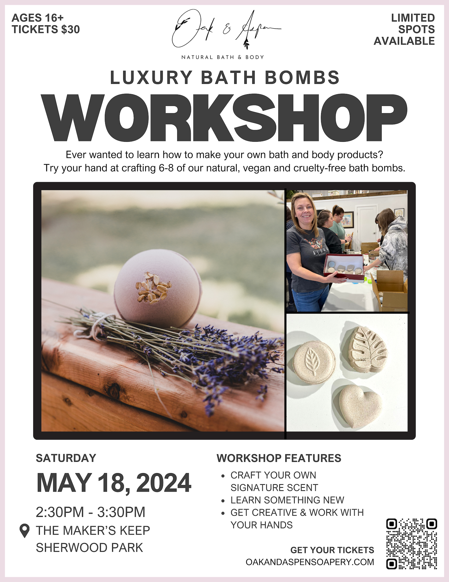 Luxury Bath Bombs (ages 16+) @ The Maker’s Keep Sherwood Park